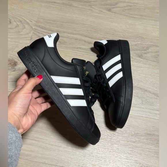 Adidas Black Sneakers with White Stripes main image 5